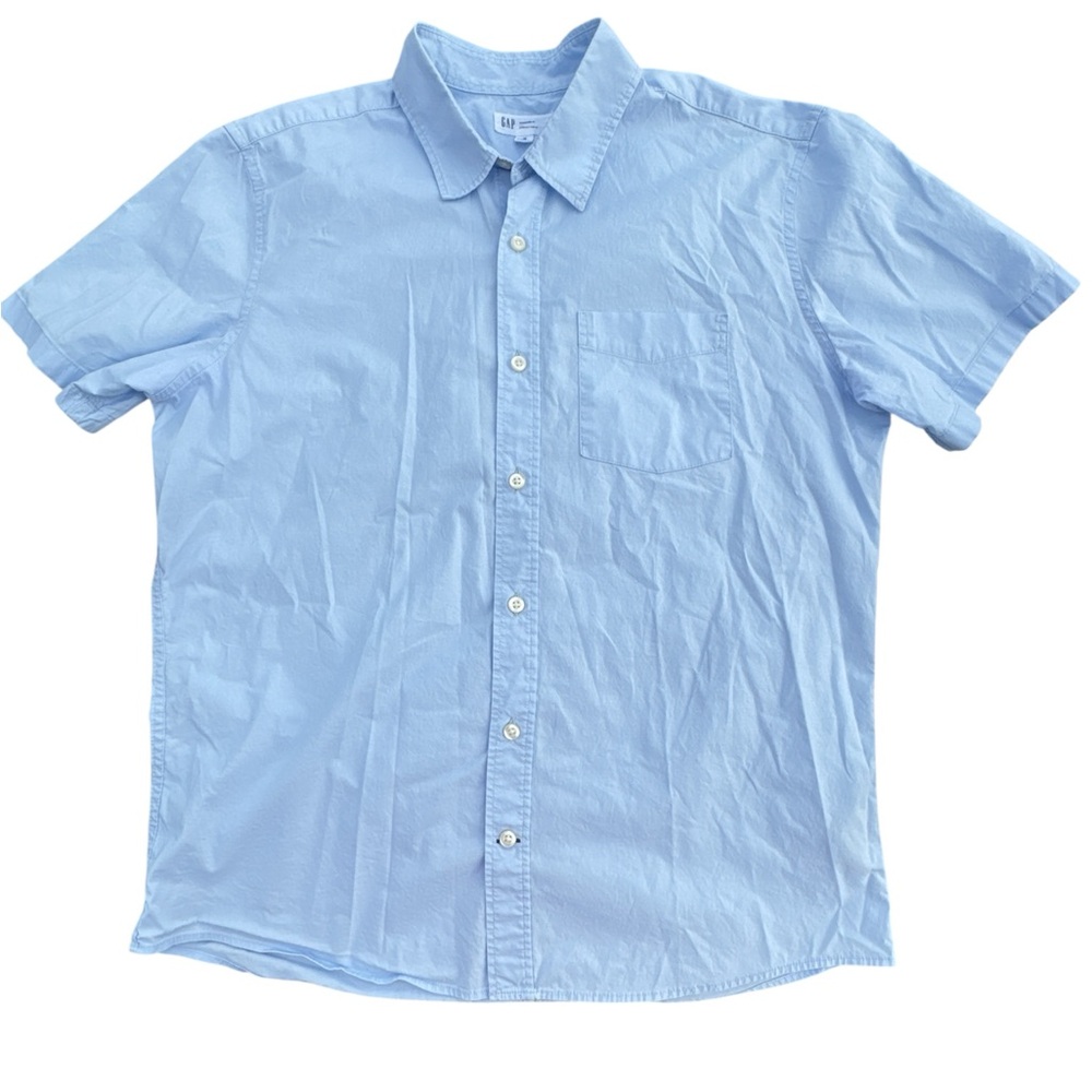 GAP Men's Sky Blue Casual Button Down Shirt